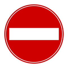 Red Circle with White Bar: No Entry Road Sign Illustration