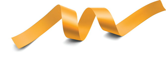 Golden ribbons. promotion retro decoration, yellow price sale. Realistic vector gold ribbon, Shiny old labels, wave banner elements