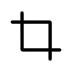 Simple Line Crop Tool Symbol Isolated on White Background Icon