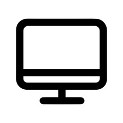 Minimalist Outline Desktop Computer Monitor Screen Display Icon Design