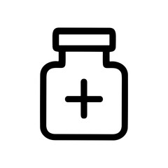 Obraz premium Minimalist Outline Jar Pill Medicine Treatment Healthcare Icon Symbol