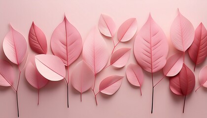 delicate pink leaves arranged on a soft background