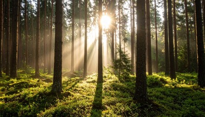 sunrise in the forest