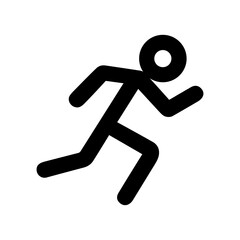 Simple Black Line Stick Figure Running Icon Illustration Design