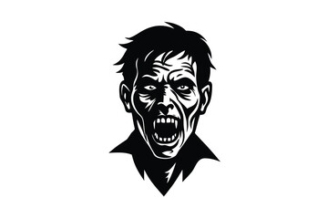 zombie head vector icon
