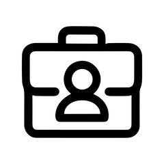 Outline Simple Handdrawn Briefcase Profile Symbol Graphic UI Element Icon
