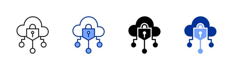 Cloud icon sheet multiple style collection