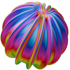 Y2k iridescent 3d rendering shape