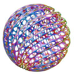 Y2k iridescent 3d rendering shape