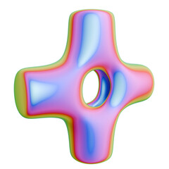 Y2k iridescent 3d rendering shape