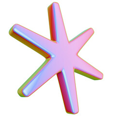 Y2k iridescent 3d rendering shape