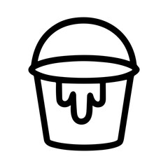 Simple Outline Paint Bucket with Dripping Paint Icon Graphic