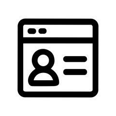 Simple Line Style Profile Page User Account Interface Icon
