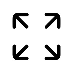 Simple Rounded Arrow Expand Contract Directional Interface Button Element