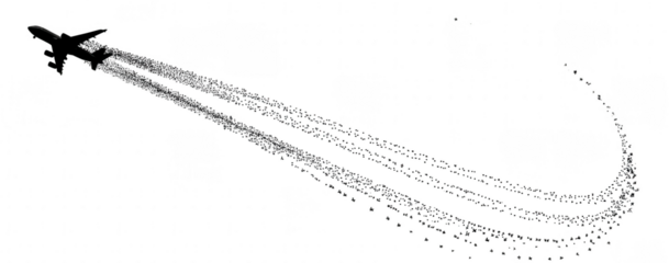 Streaking light trails against a black background