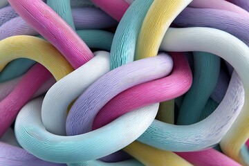 sleek pastel loops abstract 3d render visual design  
