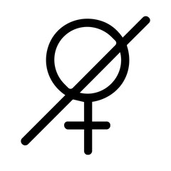 Simple Outline Abolish Female Symbol Sign Shape Icon Element