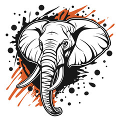 Obraz premium an elephant's face with a strong expression