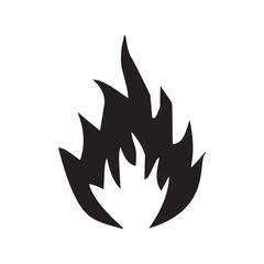Minimalist simple fire icon silhouette