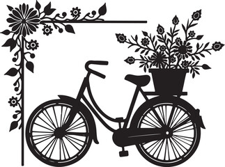 Obraz premium Charming Bicycle with Flowers Vector bundle.