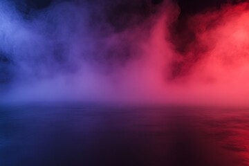 Naklejka premium Abstract swirling clouds of vibrant red and blue smoke illuminated against a dark textured background