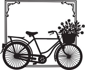 Obraz premium Charming Bicycle with Flowers Vector bundle.