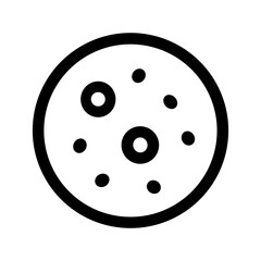 Simple Outline Celestial Body Moon Surface Lunar Phase Space Icon