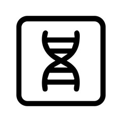 Simple Line Style DNA Strand Genetic Code Symbol in Square Icon