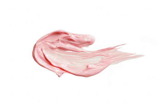 Pink cosmetic smear, smooth texture