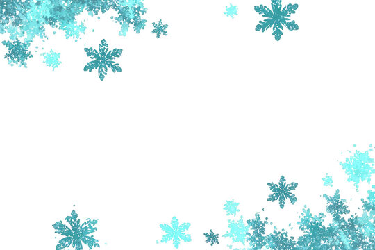 Light teal snowflake clusters on black background - Powered by Adobe