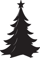 Minimalist Christmas Tree with Star Icon – Vector Illustration