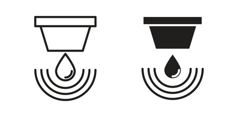 Water sensor icon. simple, flat, black, outline.