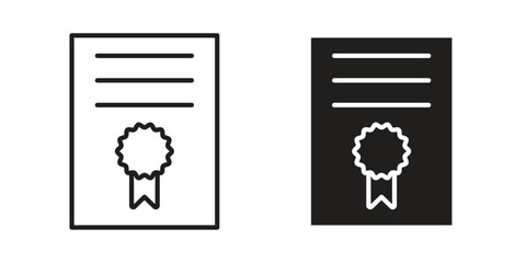 Thesis icon. simple, flat, black, outline.