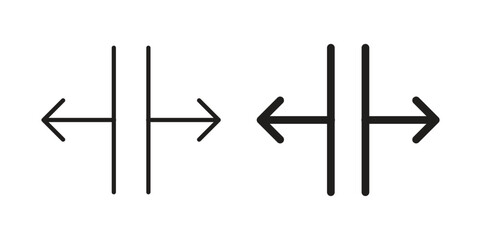 Split vertical icon. simple, flat, black, outline.