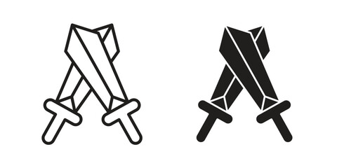 Role playing game icon. simple, flat, black, outline.