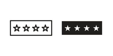 Rating icon. simple, flat, black, outline.