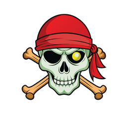 pirate skull with a sword
