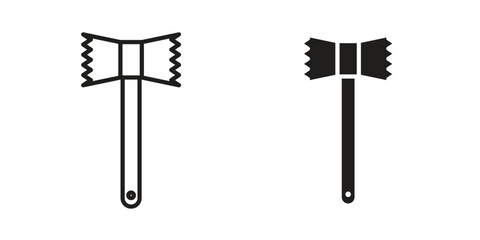 Meat tenderizer icon. simple, flat, black, outline.