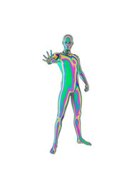 Human posed 3d rendering psychedelic