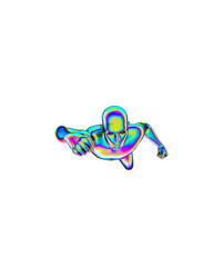 Human posed 3d rendering psychedelic