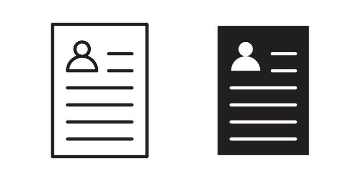 Job appslication icon. simple, flat, black, outline.