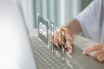 Online Learning Education with Digital Interface and Laptop