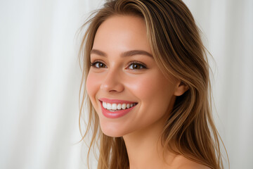 Fototapeta premium Woman Flaunts Radiant Skin After a Rejuvenating Spa Facial