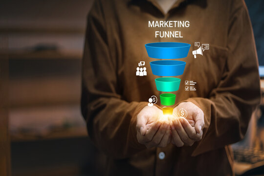 Marketing Funnel Strategy and Sales Conversion Concept