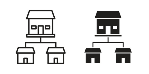 Franchise icon. simple, flat, black, outline.