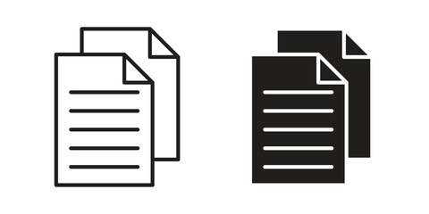 Files icon. simple, flat, black, outline.