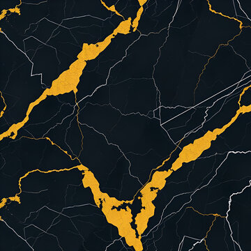 sfondo astratto in marmo  nero con venature dorate, tecnica giapponese kintsugi, finta texture di pietra artificiale dipinta, superficie marmorizzata, illustrazione digitale di marmorizzazione