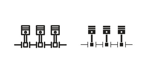 Car crankshaft icon. simple, flat, black, outline.