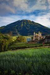 house in the mountains, mosque in the mountains