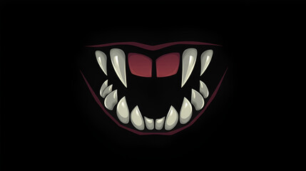 Vampire teeth vector isolated on black background